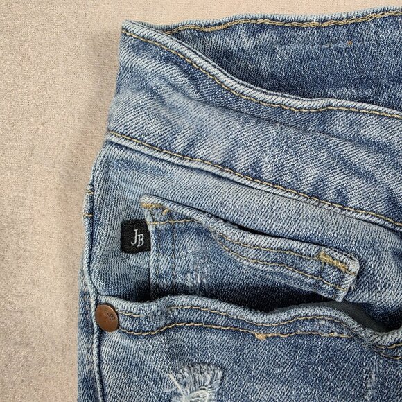 Judy Blue Jeans Womens 7/28 Blue Denim Boyfriend Fit Distressed Stretch Mid - Picture 8 of 16